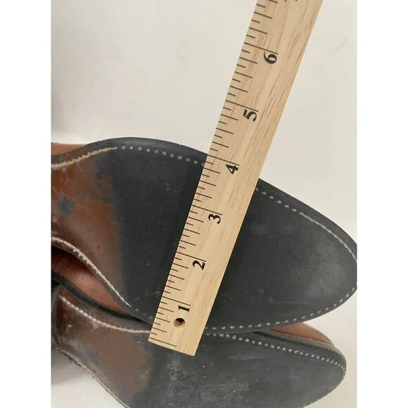 Vintage Mason Western Brown Leather Cowboy Boot Size 10 - 10.5 USA